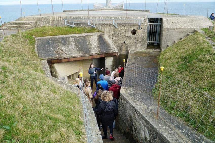 German blockhouse at Pointe du Hoc. Ronald Reagan's famous "Boys of Pointe du Hoc" speech took place in 1984 on top of this bunker 2
