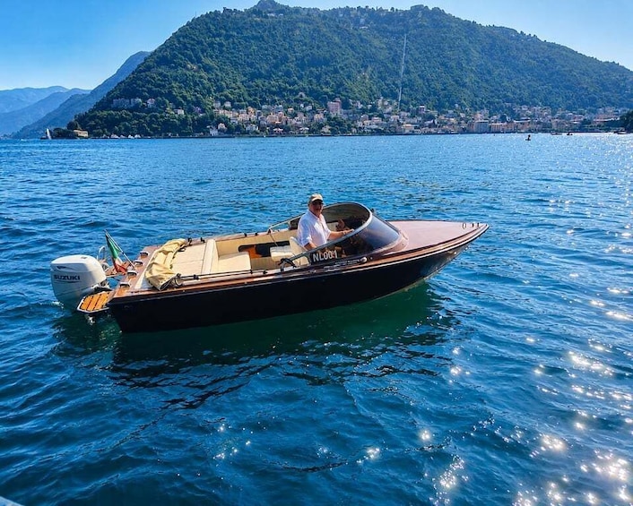 Picture 4 for Activity Lake Como: Private Tour - Wooden Boat with Sun Cover 3