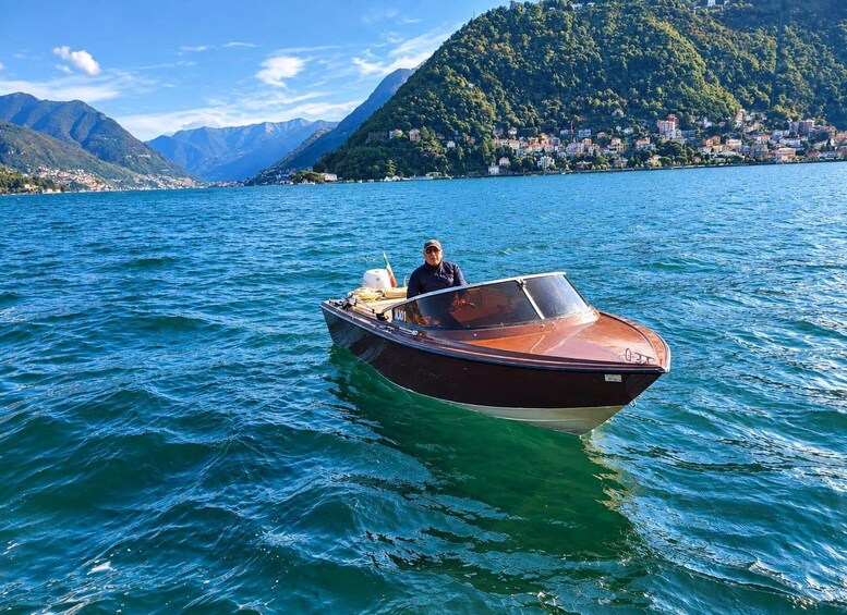 Picture 2 for Activity Lake Como: Private Tour - Classic Vintage Boat with sunshade 3