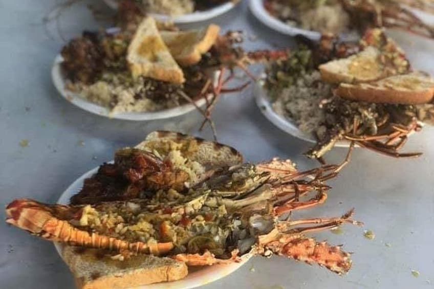 Freshly caught lobster and jerk chicken 3