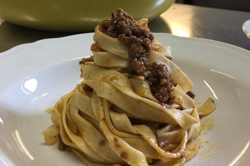 Tagliatelle with homemade ragù sauce 1
