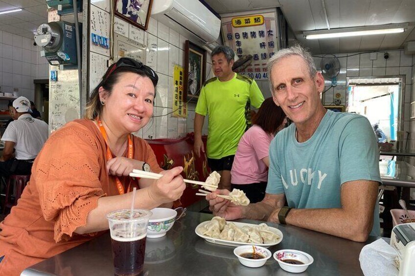 Enjoy our lunch --mouth watering dumpling.