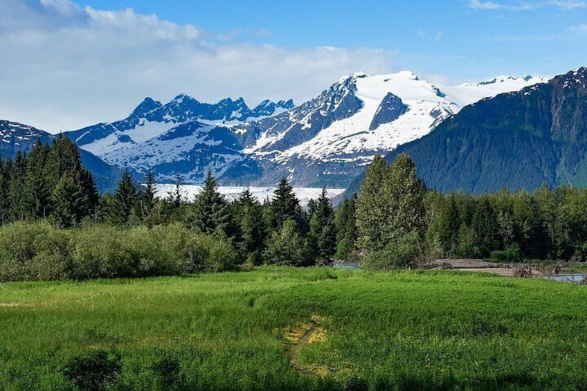 View of Mendenhall Glacier from our comfortable coach bus. 3