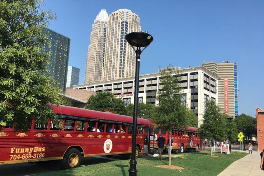 We pick you up at First Ward Park. You can grab drinks at the market right across the street! 4