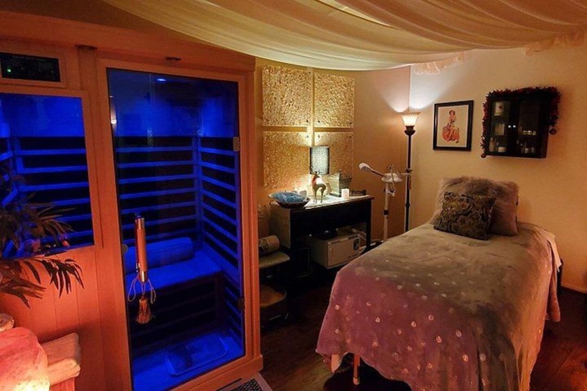 Massage and Infrared Sauna Package with Snacks and Beverage 1