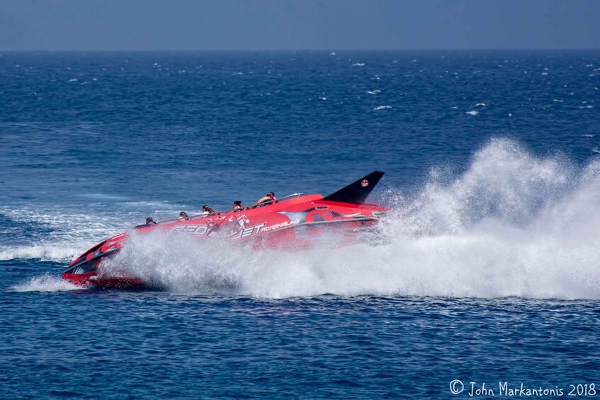 Picture 2 for Activity Rhodes: Beaches Trip by Jet Boat with Snorkeling and Drinks 2