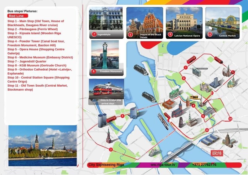 Picture 1 for Activity Riga: Red Bus Hop-On Hop-off Sightseeing Grand Tour 2