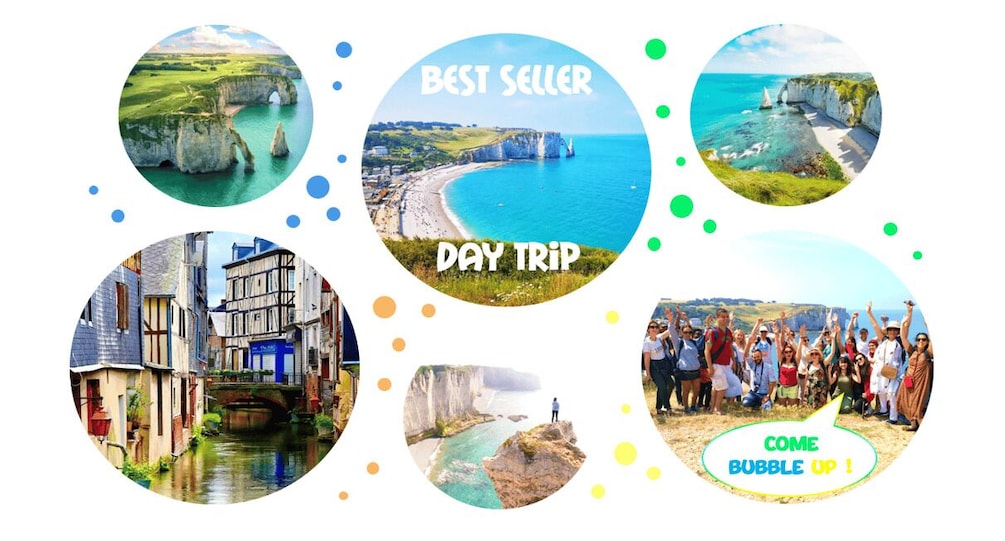 A day trip with scenic coastal views, historic buildings, and a group of people enjoying the location. 2
