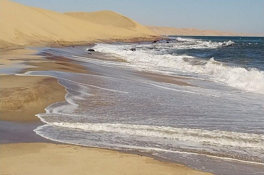 Entry to Sandwich Harbor where sea meets Dunes 5