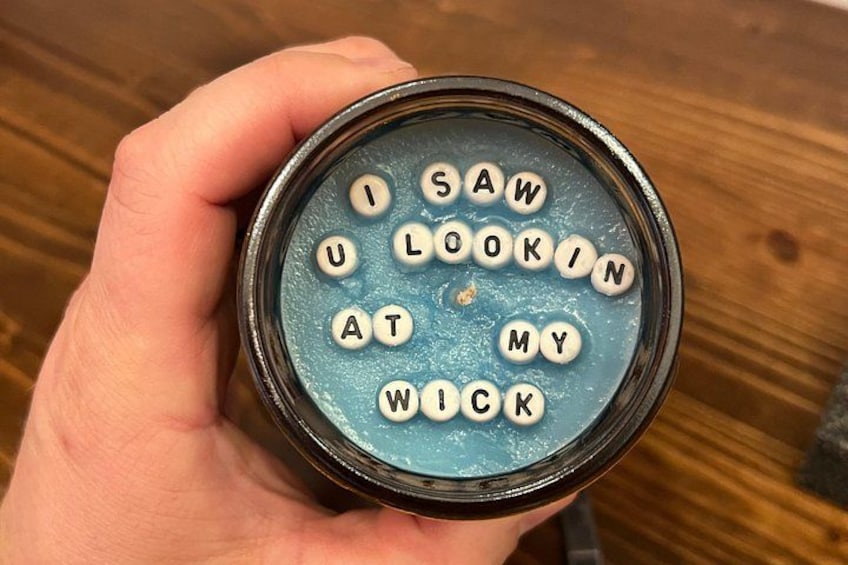 Top off this custom candle creation with a note or other options provided. 3