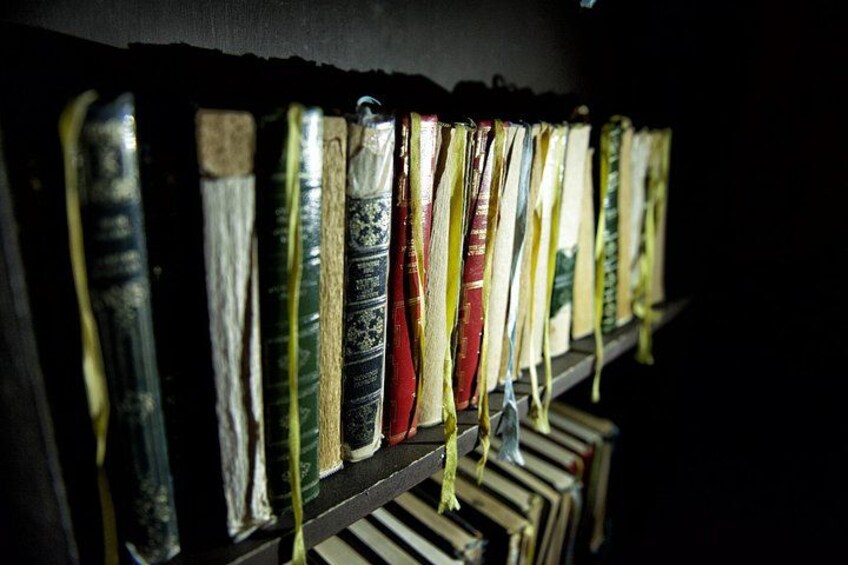 Old books in the Haunted House escape room 2