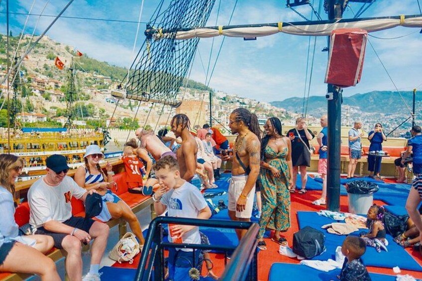 Alanya Pirate Boat with Beverages, Food, and Optional Transfer 3