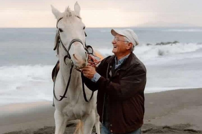 Secluded Black Beach Horseback Riding Tour in Santorini 2