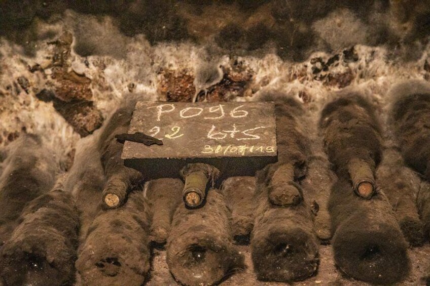 Una fila de cañones antiguos con un letrero que dice 'PO96 22 BCS 3810'. 3