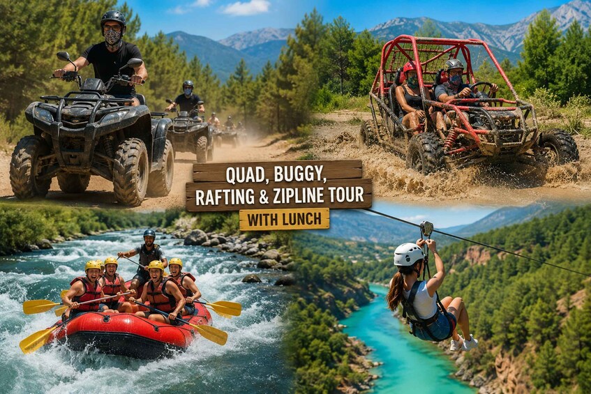 Antalya/Side: Quad, Buggy, Rafting & Zipline Tour with Lunch 2