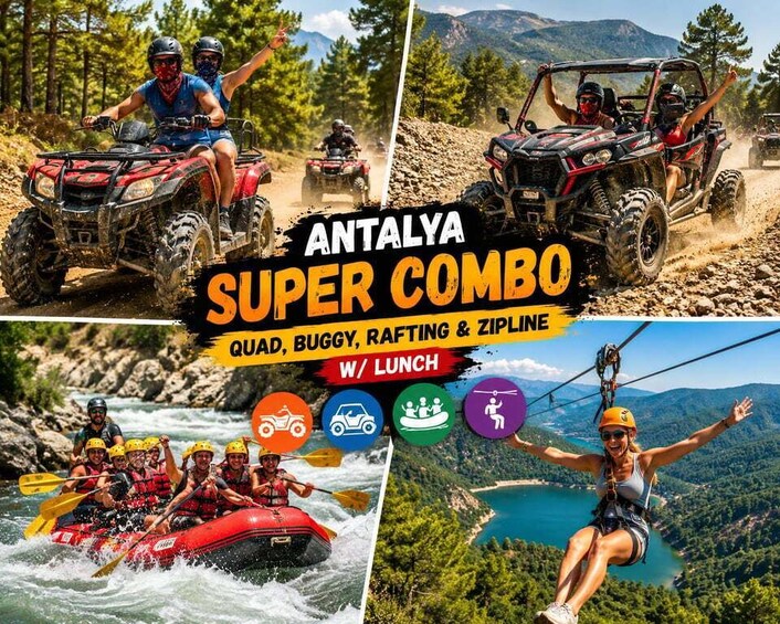 Antalya: Super Combo Quad, Buggy, Rafting & Zipline w/Lunch 1
