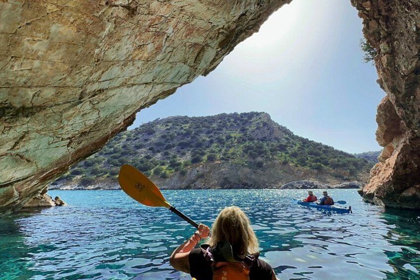 Naxos Kayak Tour to Rina Cave with Snorkeling and Homemade lunch 1