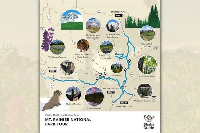 Mt Rainier National Park Map 3