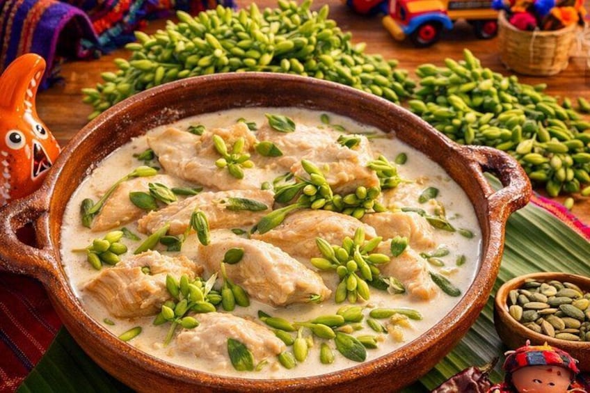 Chicken in cream with loroco, A traditional dish in Guatemalan houses 4