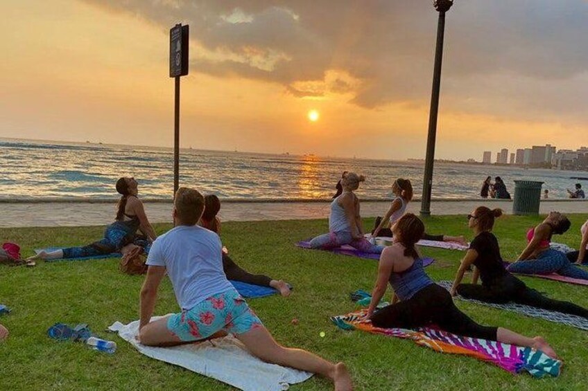waikiki beach yoga is the original longest running and highest rated community of both locals and travelersy 1