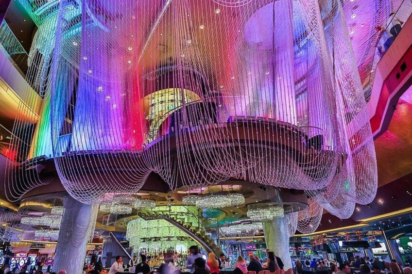 3-story bar encased in a chandelier of 2 million crystals. 2