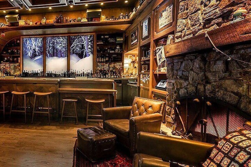 Hidden ski lodge behind an unmarked brown door 3