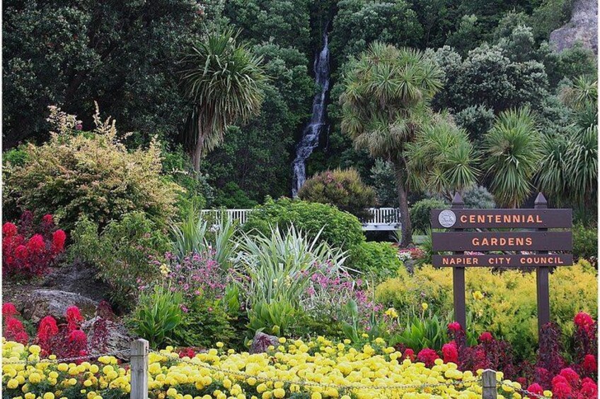 A sample city garden setting with a 142 ft waterfall 3