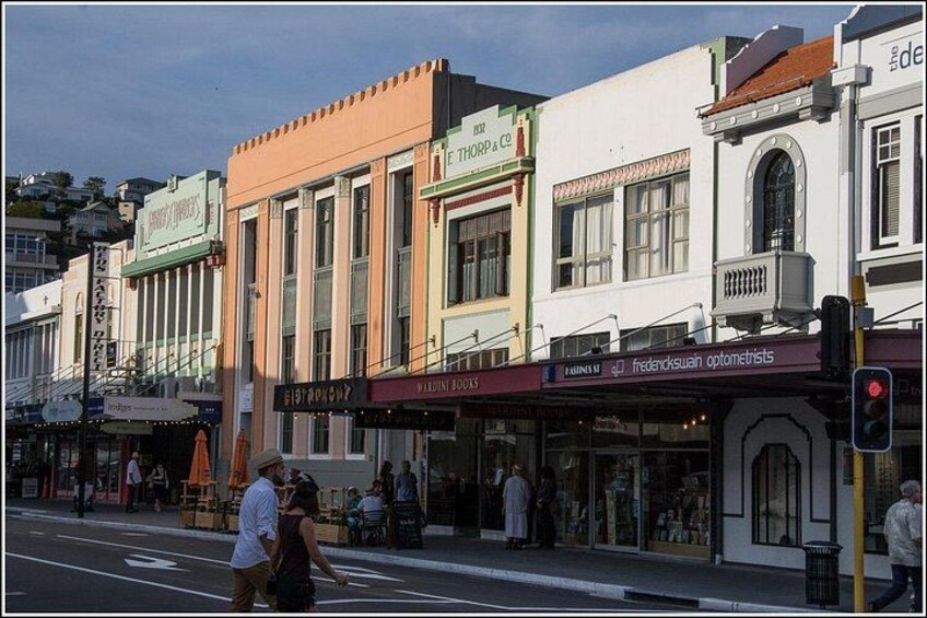 A view across Hastings street in Napier at some of the Art Deco buildings 5