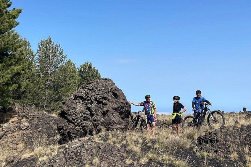 Bike Tour Etna - Volcanic bomb - customers 4