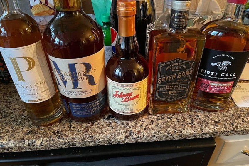Sample Bourbons from previous Tasting 3