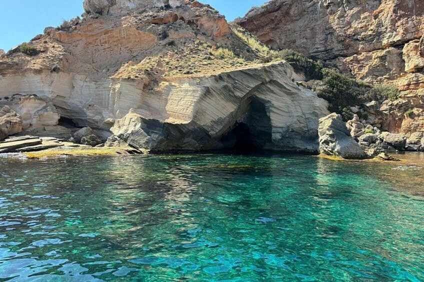 Boat tour Cala Figuera, Es Pontas, Caló de Moro, Cala Marmols 3