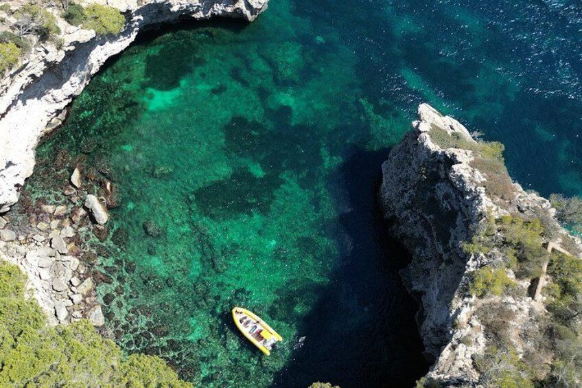 Boat tour Cala Figuera, Es Pontas, Caló de Moro, Cala Marmols 2