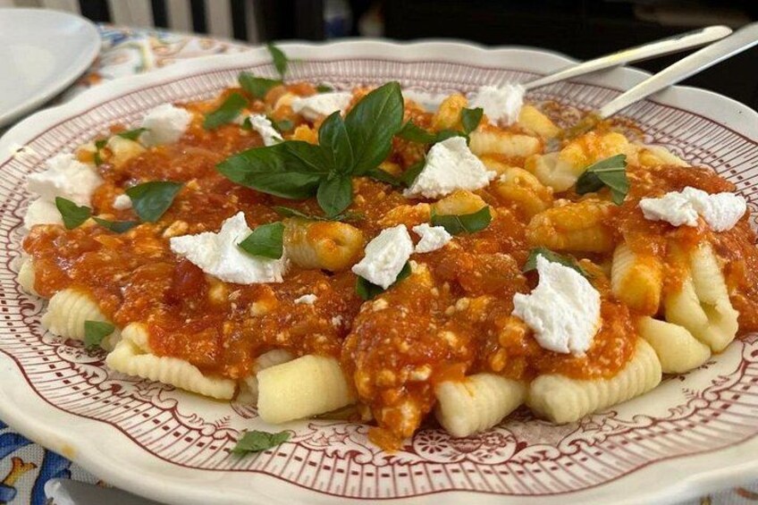 Fresh homemade gnocchi with tomato and ricotta sauce 2