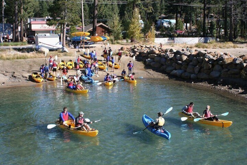 People kayaking on a river. 1