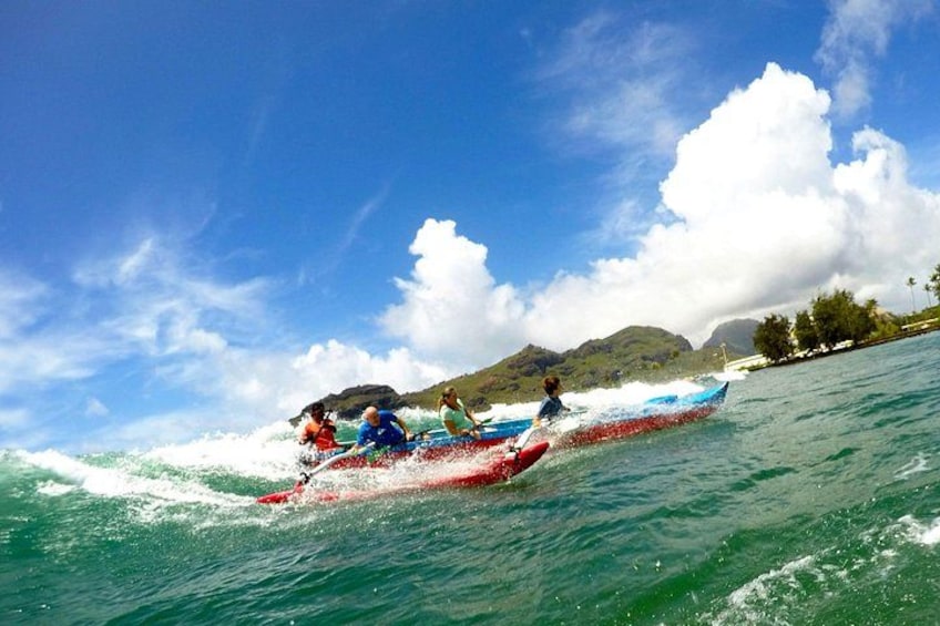Outrigger Canoe Surfing at Kalapaki Beach 1