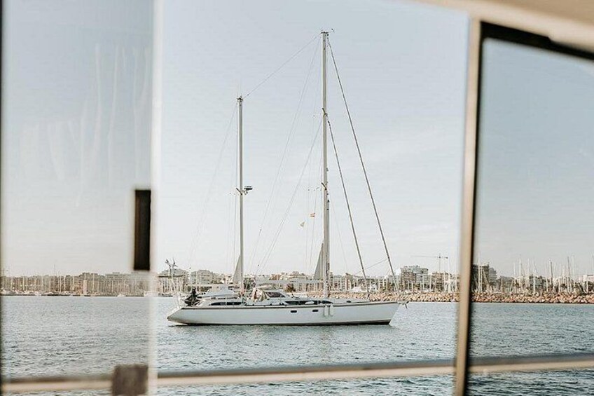 Sailing with sunset and swimming in the sea 5