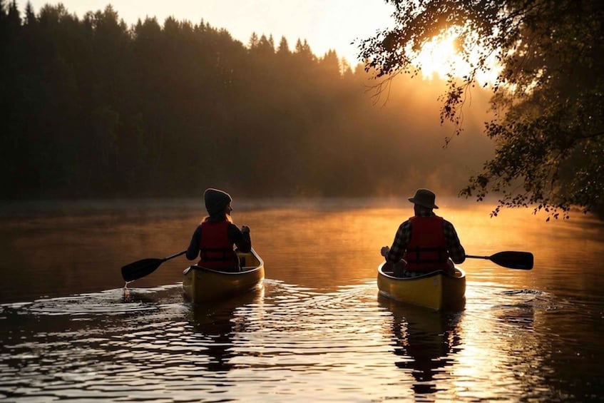 Picture 1 for Activity Rovaniemi: Midnight Sun Canoeing Adventure & BBQ 2