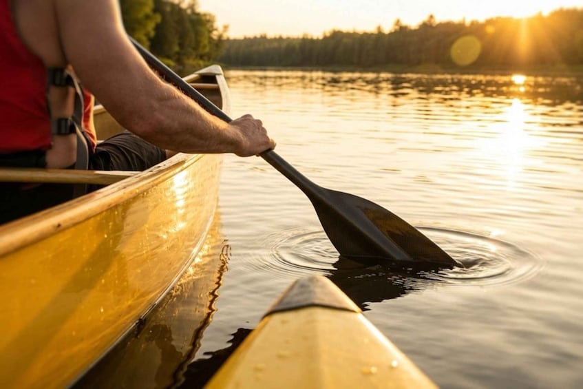 Picture 6 for Activity Rovaniemi: Midnight Sun Canoeing Adventure & BBQ 5