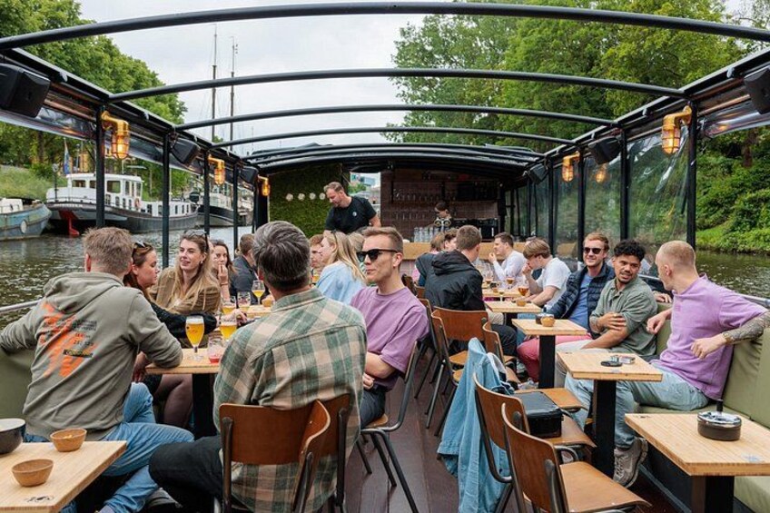 Groningen: Terrace Boat Experience with a Cozy Bar: 1.5 Hours 1