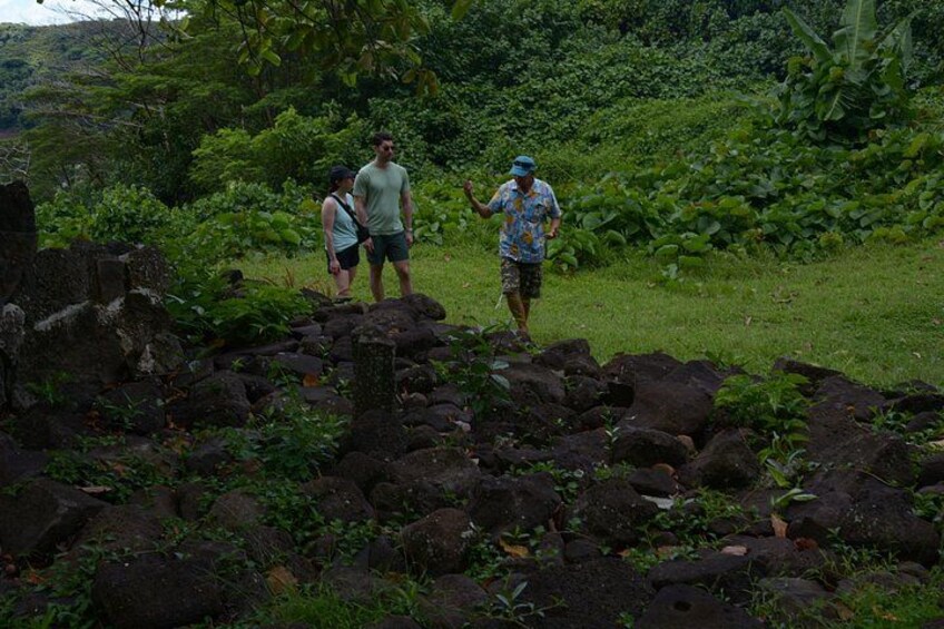 Un gruppo di persone cammina lungo un sentiero roccioso immerso nel verde. 5