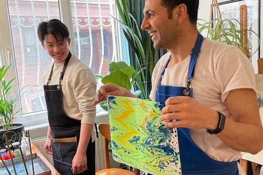 Sports Teacher Ahmet's Turkish Paper Marbling Workshop 1