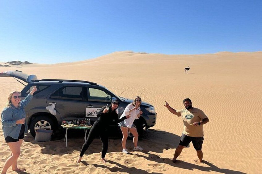 open picture and see the ostrich in the background whilst having a Dune Picnic 4