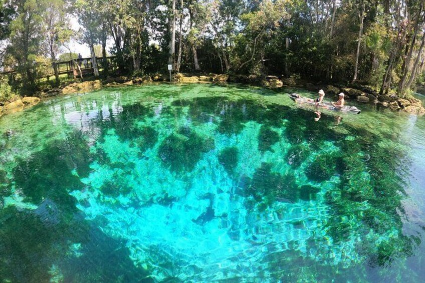 Kayaking inside of Three Sisters Springs 3