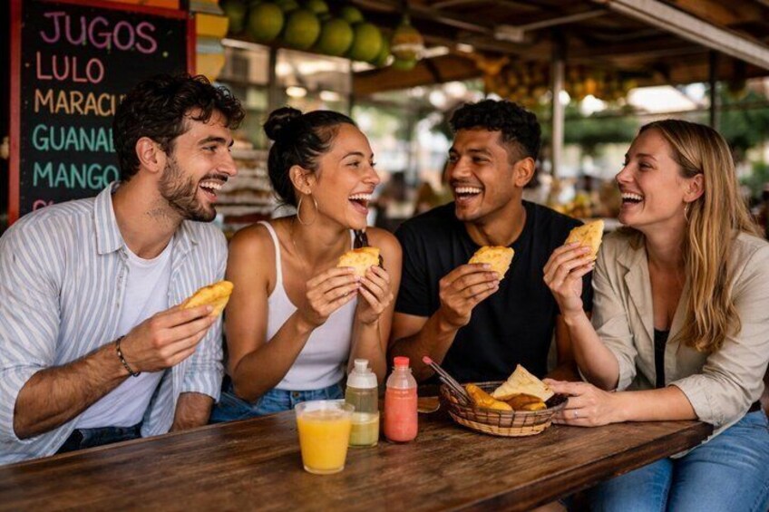 A group of people sitting at a wooden table, eating food and drinking beverages. 3