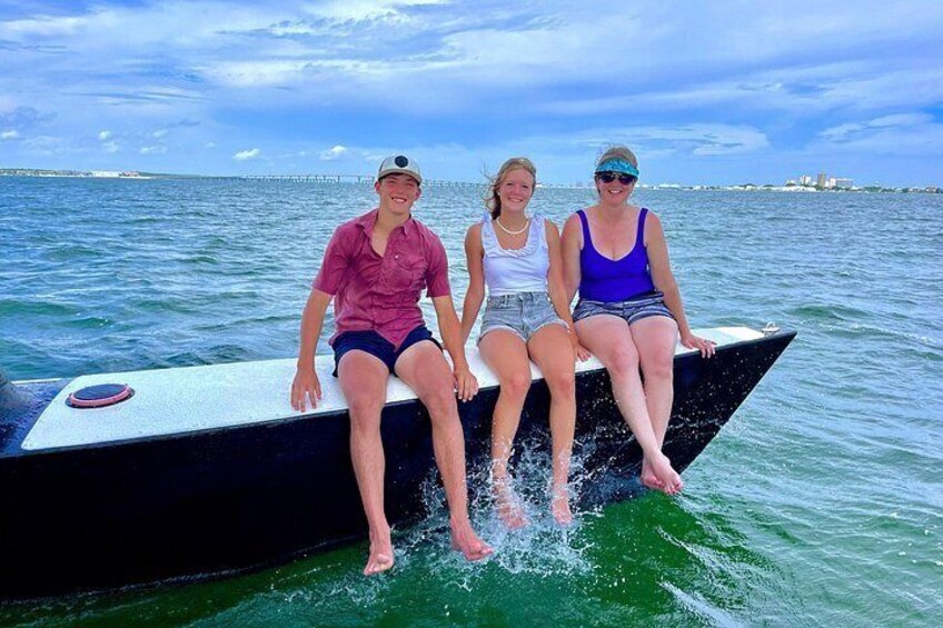 Families love chilling out, up on the bow! 3