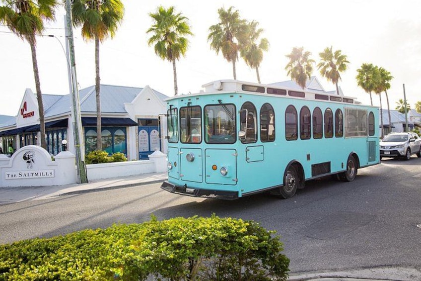 "Penny" our Trolley for Turks Tour Company Hard to miss our Turquise Trolleys around the island. 1