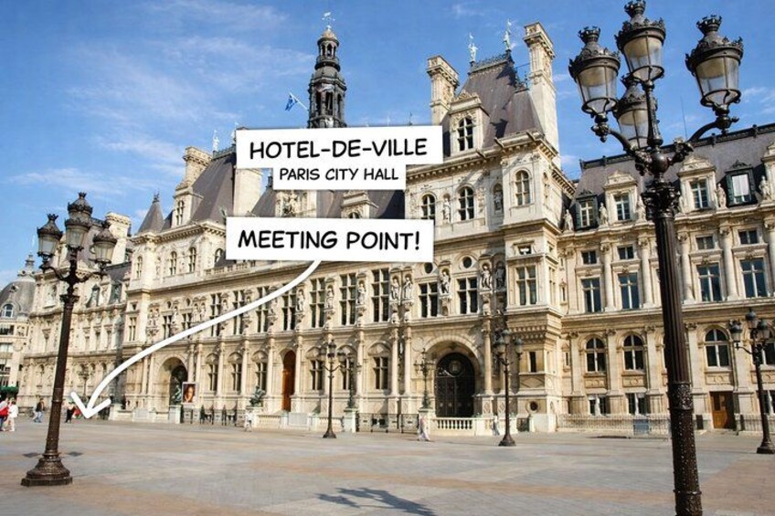 Hotel-de-Ville Paris City Hall with ornate architecture and a clear sky. 2