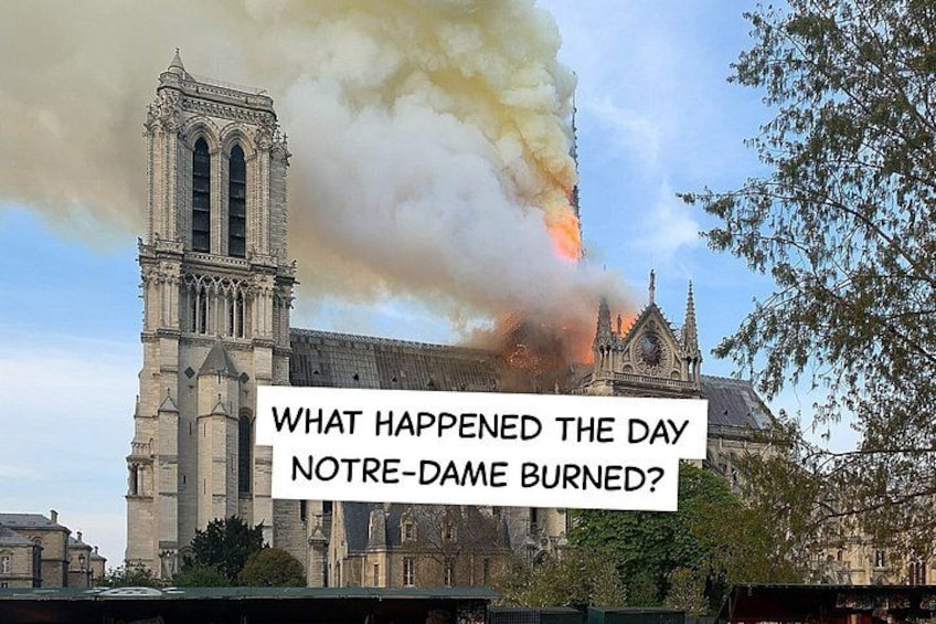 De Notre-Dame kathedraal in brand. 2