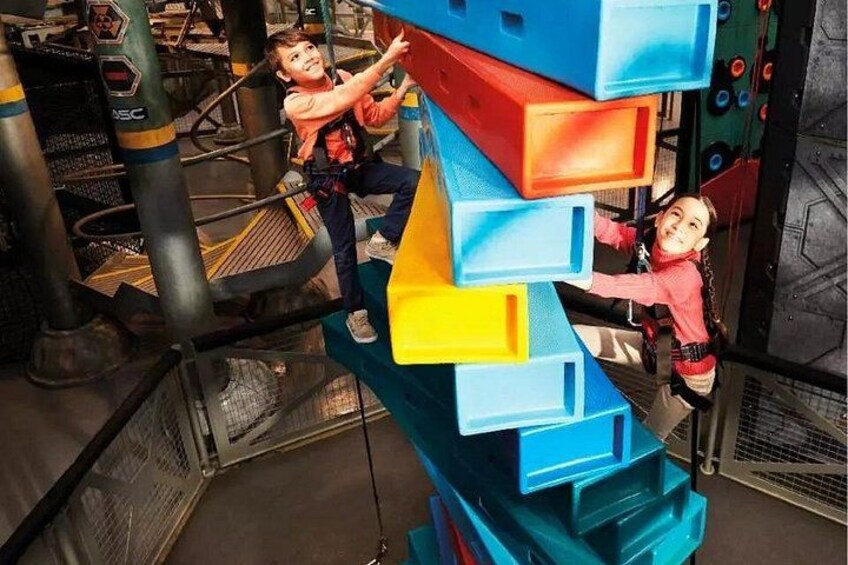 Test your agility and strength on the zip coaster, wall-climbing, adventure course, and high-ropes obstacle challenges 4