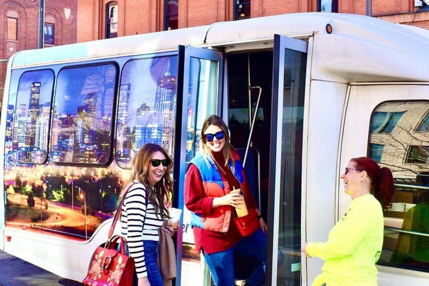 Hop onboard your comfy, climate-controlled 14-passenger shuttle at Union Station 1